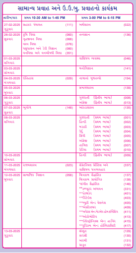 Gseb Exam Time Table 2025 